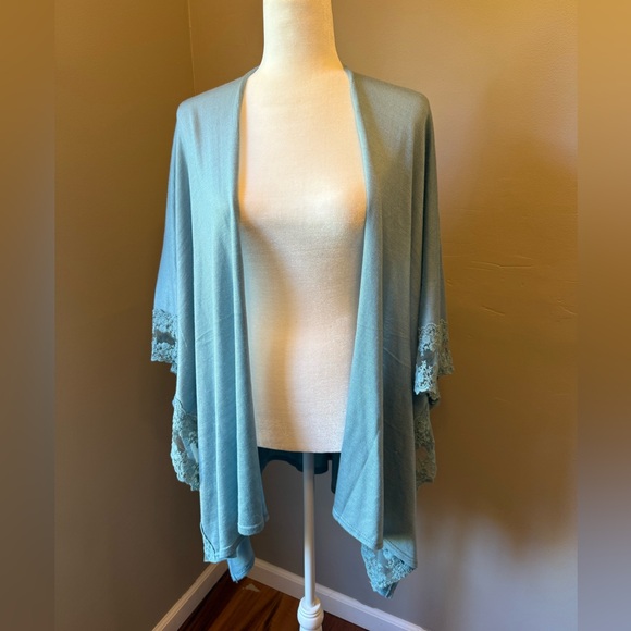 Lauren Conrad Open Front Cardigan with Lace Trim - Picture 1 of 5